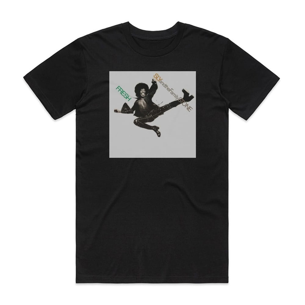 Sly And The Family Stone Fresh Album Cover T-Shirt Black
